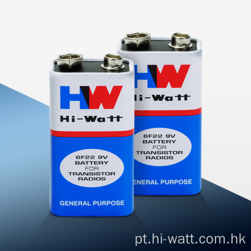 Bateria de zinco carbono HW Tigerhead 9V 6F22